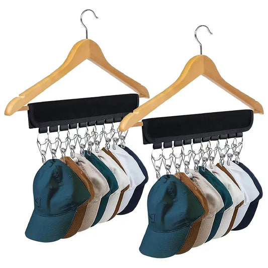 Foldable Baseball Hat Hanger Steel Clips 10 Clips