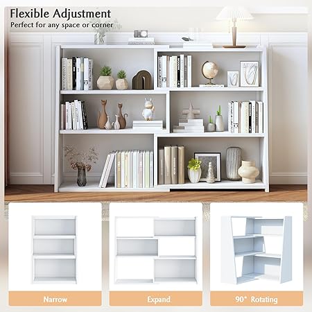 Extendable 3-Tier Ladder Bookshelf