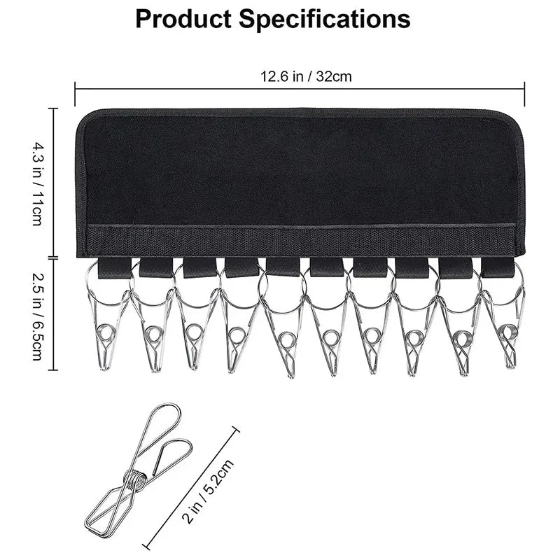 Foldable Baseball Hat Hanger Steel Clips 10 Clips
